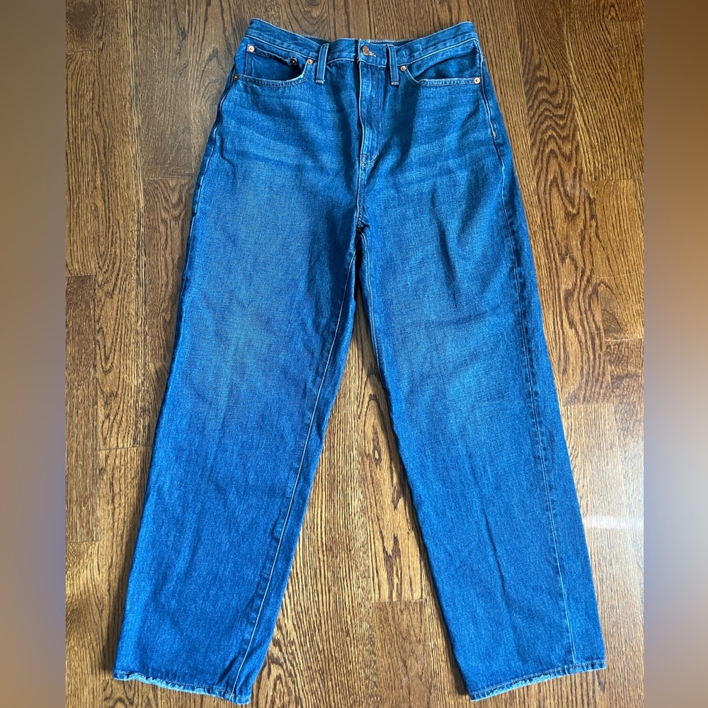Madewell Baggy Straight Jeans in Dark Worn Indigo Wash